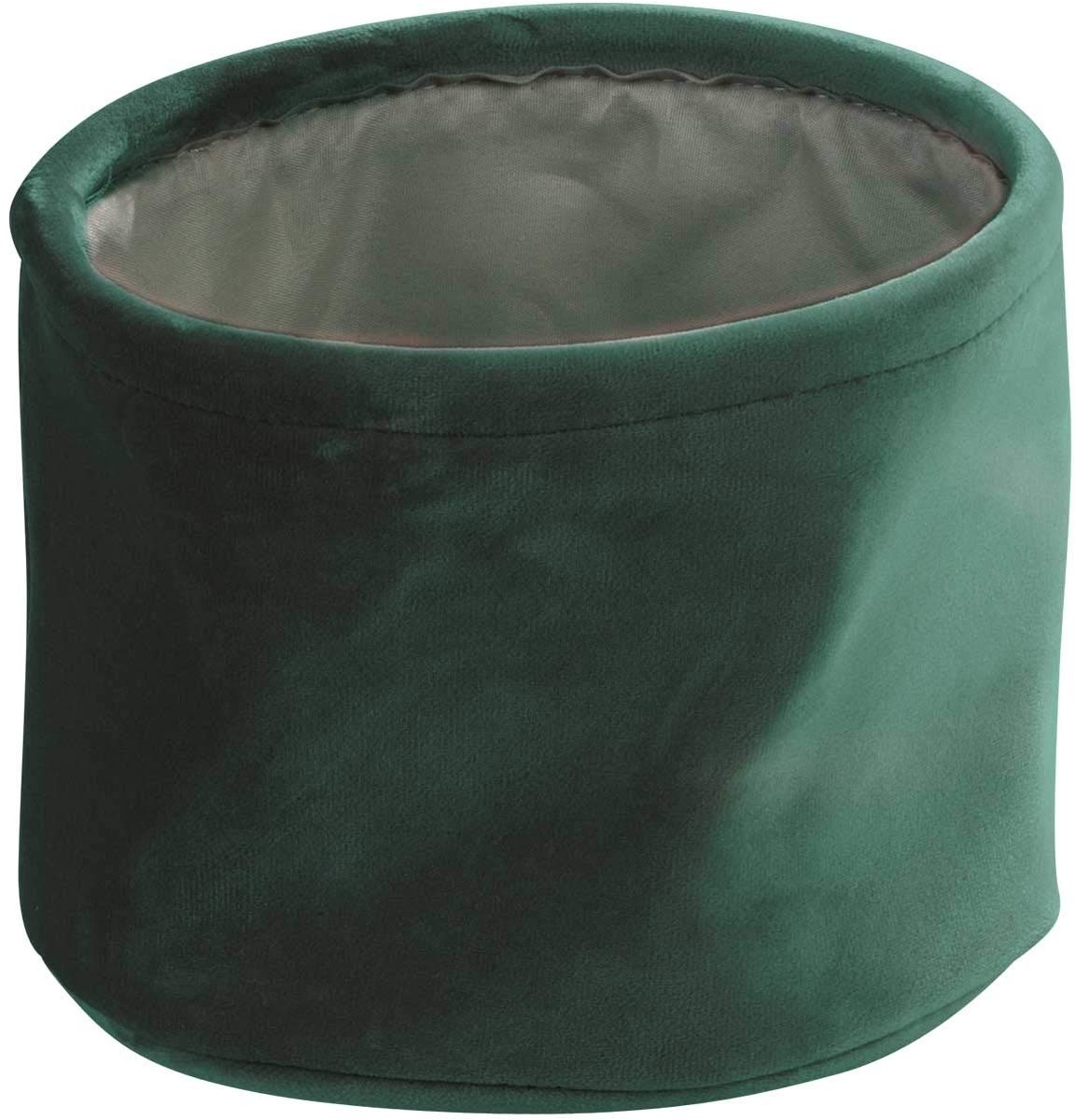 Opbergmand Plank Mand | Fluweel | Groen | Ø 19 cm x H 14 cm