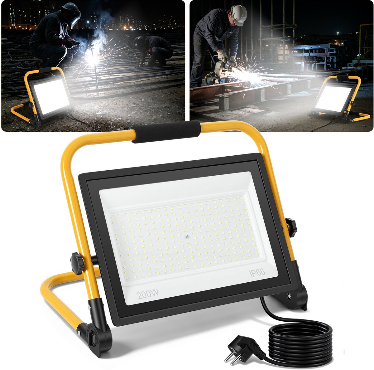 LED Bouwschijnwerper 200W - Waterdichte Werklamp IP66 - Energiezuinige LED Bouwlamp - Voor Renovatie en Werkplaats