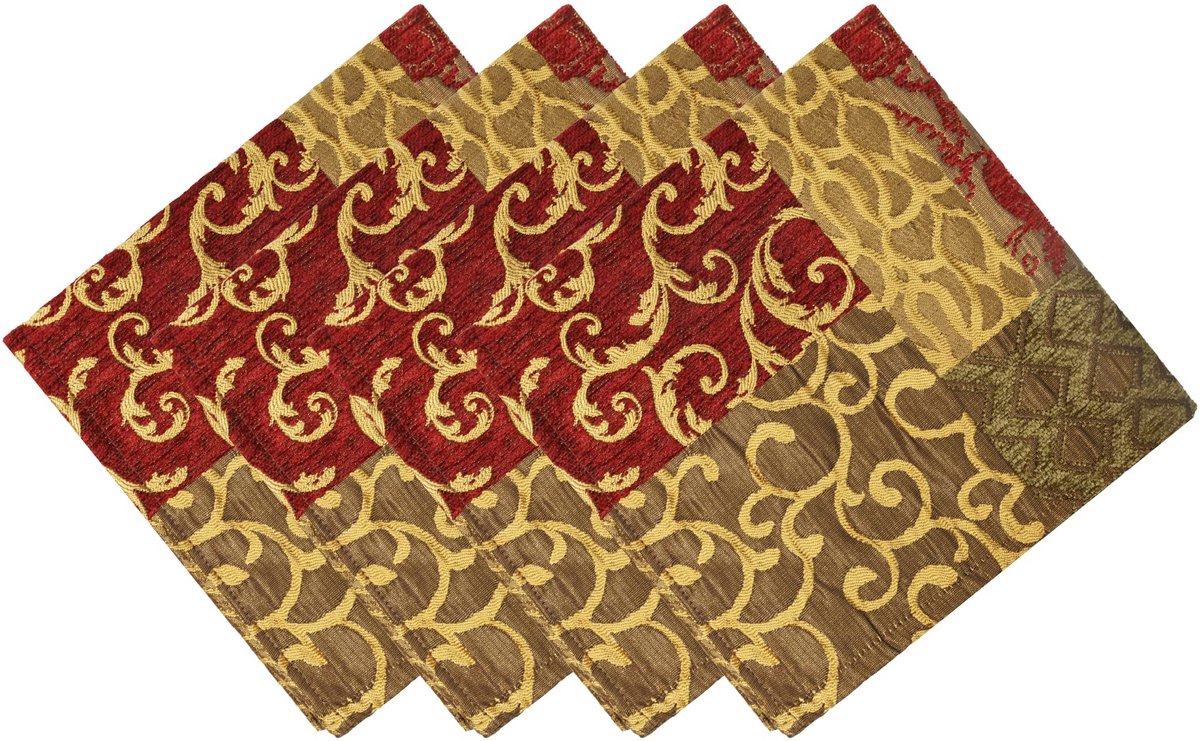 Servetten Set van 4, Luxe Herbruikbare Servetten 45x45cm voor Eettafel/Eetkamer/Restaurant Decoratie (Patchwork)