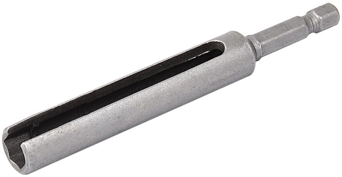 Sourcingmap a16011600ux0952 100 mm lang, 8 mm zeskantmoer sleuf-verlenging, bit-adapter, zilvergrijs