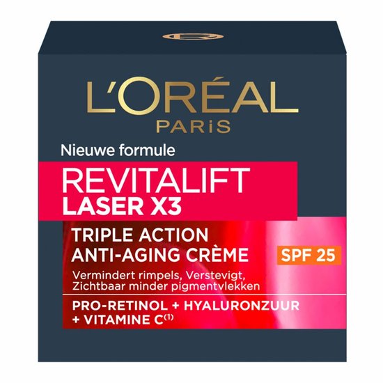 L'Oréal Paris Revitalift Laser X3, triple action anti-aging crème met SPF 25.