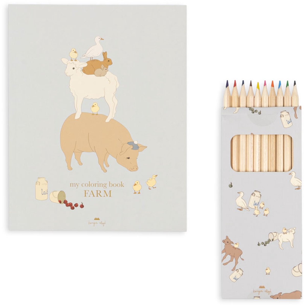 * Konges Sløjd Coloring Book And Crayons | Farm