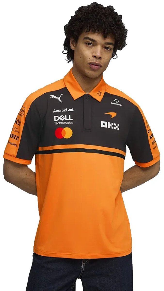 Puma Mclaren Replica Korte Mouw Poloshirt XL Man Papaya