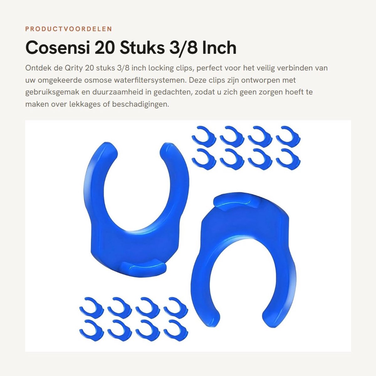 Dailygoods- Sluitclips 20 Stuks - Flexibele/Robuuste Klemmen - Hoogwaardige Materialen - Voor Omgekeerde Osmose - Waterbehandeling - Lange Levensduur - Sluitklemmen