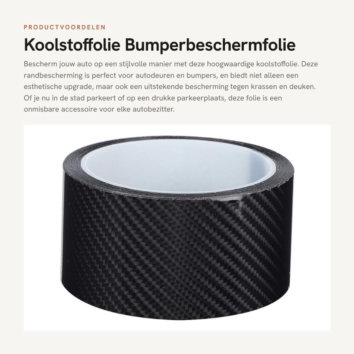 Dailygoods- Koolstoffolie Krasbestendig - Bumperbeschermfolie - Zelfklevend - Waterdicht - Auto-accessoires - 5 cm x 3 meter - Bumperfolie