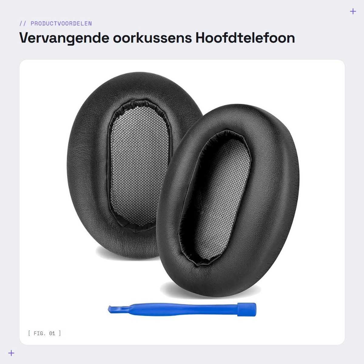 Dailygoods- Oorkussens Vervangend - Compatibel met SONY MDR-1AM2 - Eiwit Leer - Set van 2 - Afmetingen 9,9 cm x 7,6 cm x 2,0 cm - Hoofdtelefoon Pad - Hoofdtelefoon Pads