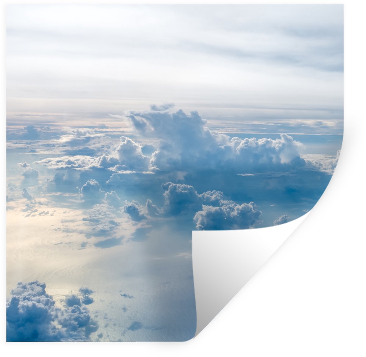 Muurstickers - Sticker Folie - Luchtfoto van blauwe hemel met wolken - 100x100 cm - Plakfo