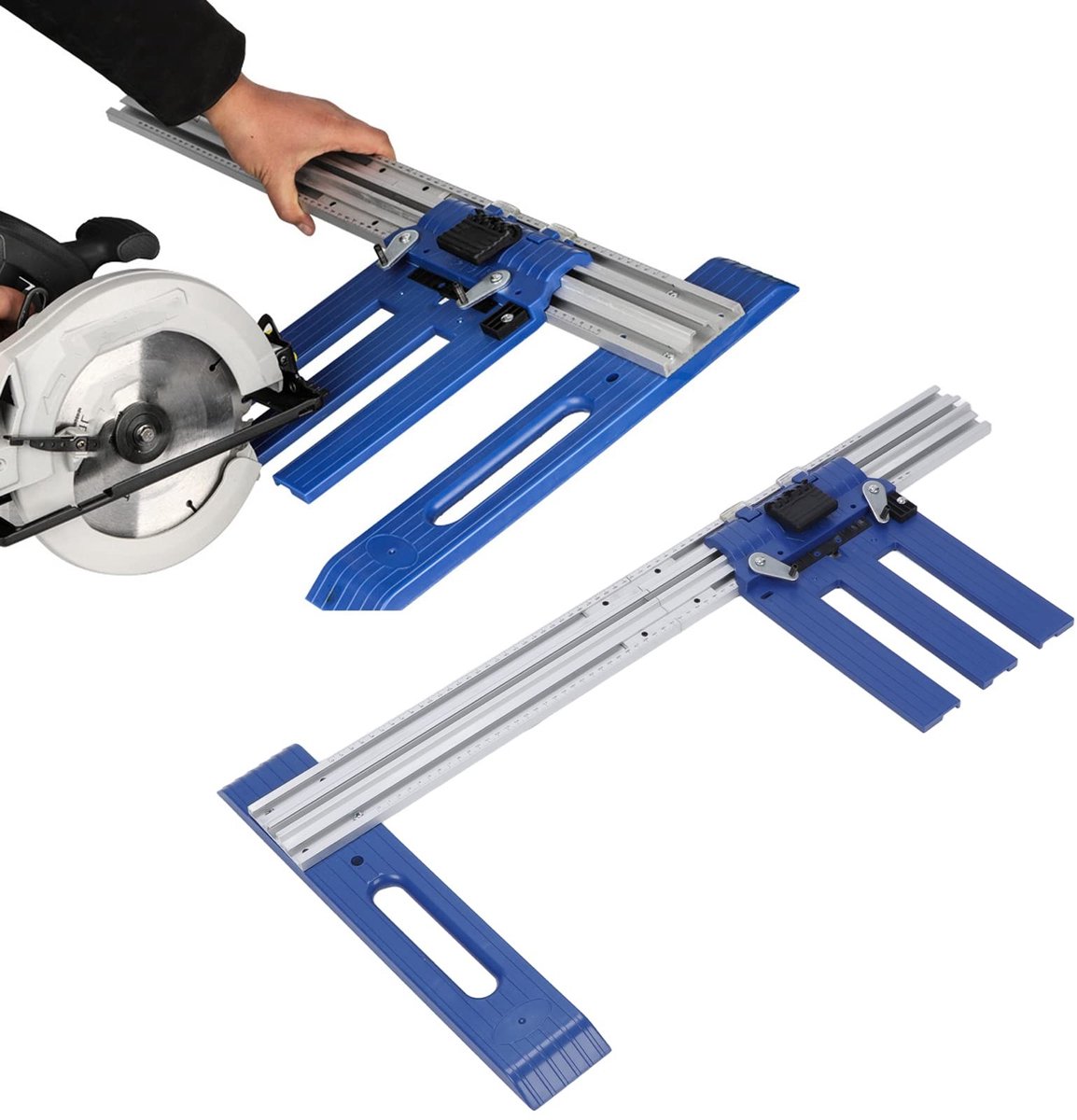 Dailygoods- Cirkelzaaggeleider - Verstelbaar Snijbereik 0-65 cm - Duurzame Aluminiumlegering - Houtbewerking - Vergrendelingsontwerp - Nauwkeurig Snijden met Schaal - Zaaggeleider