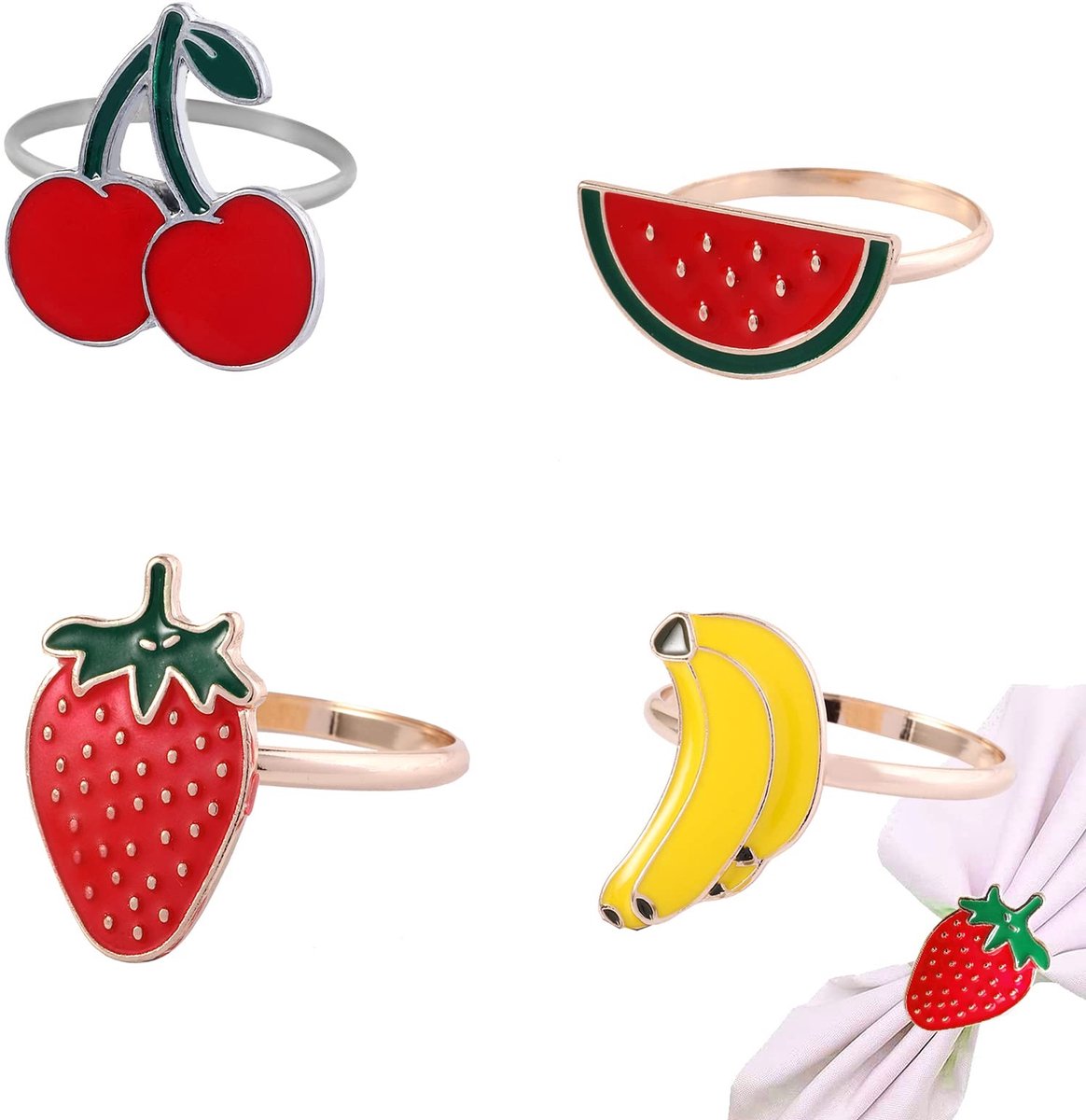 Dailygoods - Servet Gespen - Handgemaakte Servetringen - Goud - Feestelijke Tafelaccessoires - Voor Thuis en Restaurant - 4 Stuks