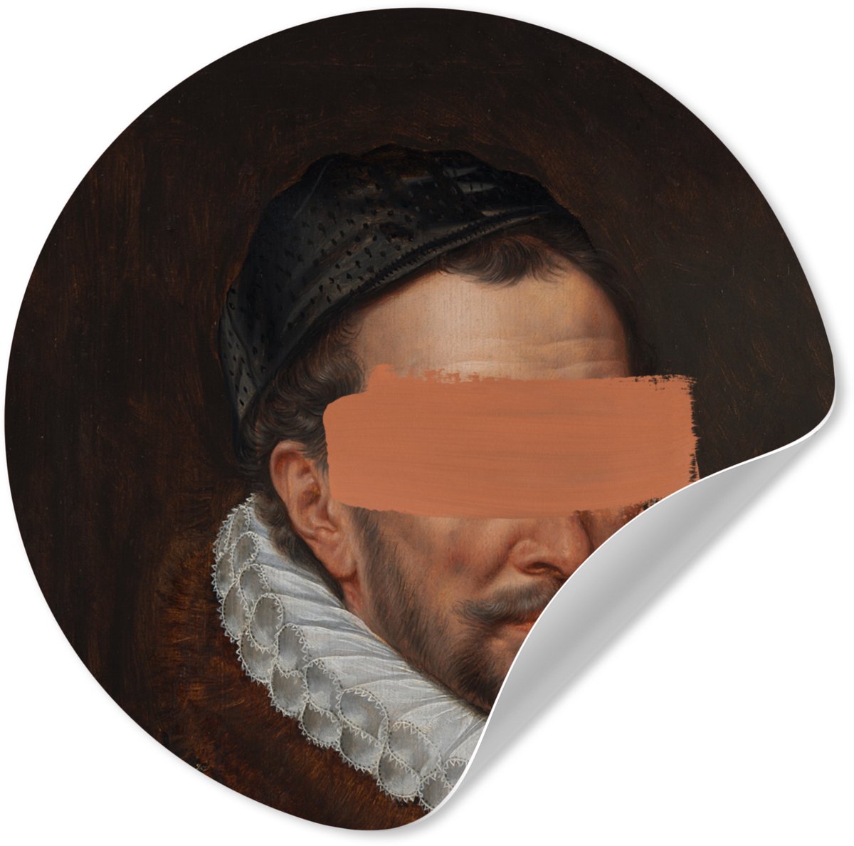 WallCircle® - Behangcirkel 100x100 cm - Muurstickers Willem van Oranje - Kunst - Verf - Mu