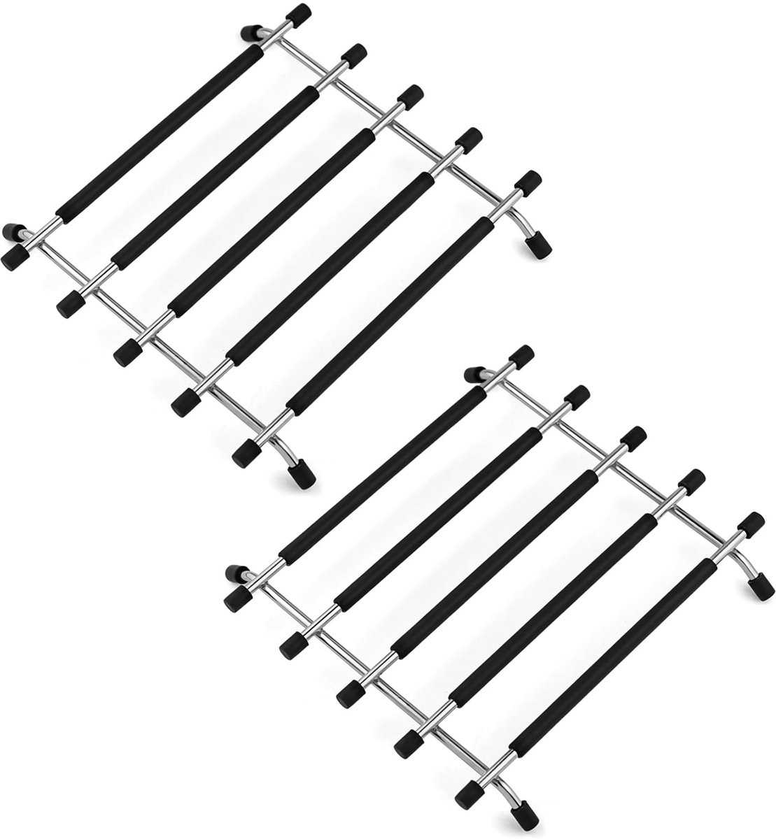 trivets voor keuken werkbladen 2 Stks - zwarte werkblad protector roestvrij staal anti slip basis