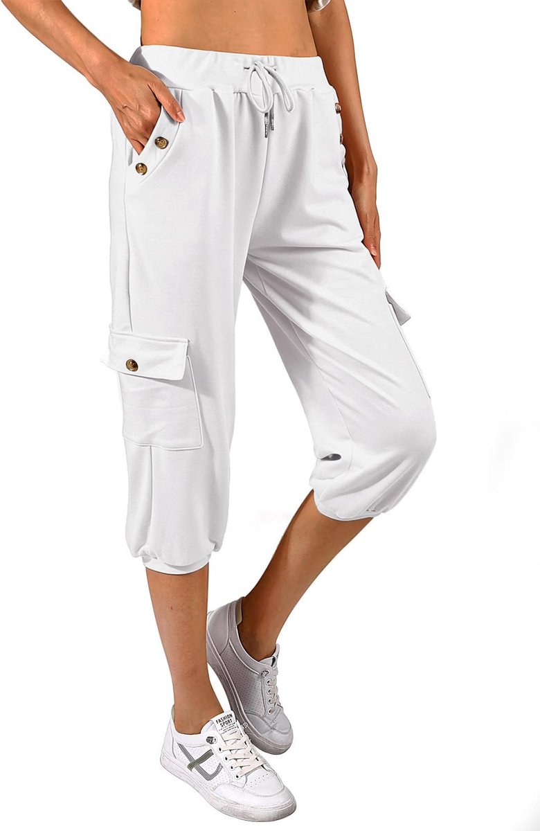 heekpek Vrouwen Cropped Broek Joggingbroek Capri Broek Casual Baggy Elastische Taille Met Zakken Bijgesneden Joggers Voor Yoga Workout Zomer