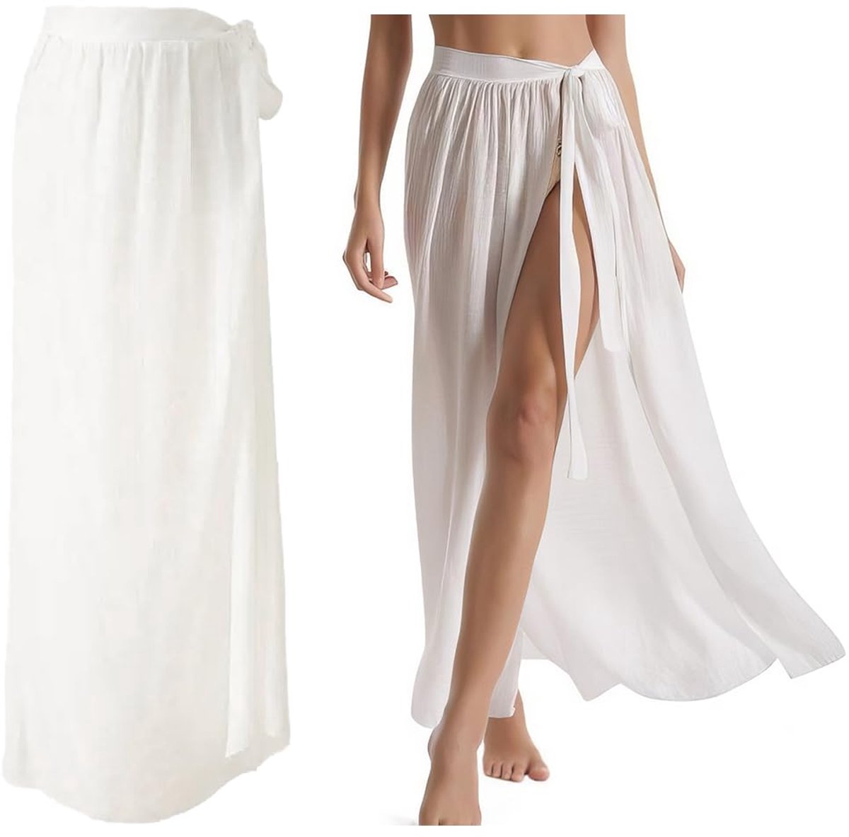 Stranddoek voor dames, sarong, pareo, zomer, bikini, strandjurk, rok, wikkelrok, jurk, vakantie, sarong, wikkeldoek, lang, strandrok met badpak voor de zomer