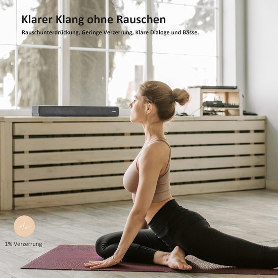 Kleine Soundbar - Tv Geluid - Film Kijken - Geïntegreerde Subwoofer - 58.6 cm - Zwart — afbeelding 3