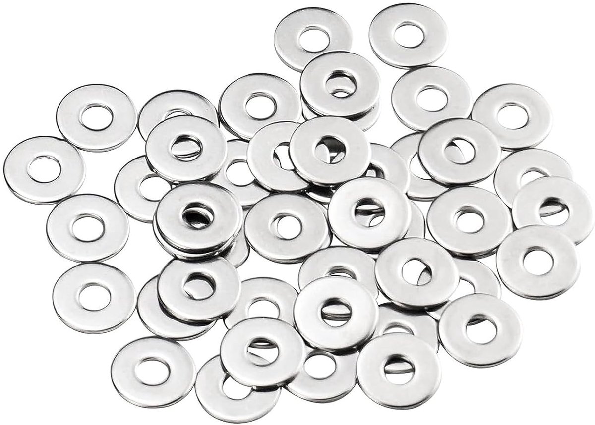 120 stuks grote sluitringen M6 x 18 mm, DIN 9021 A2 V2A platte sluitringen, carrosserieringen, roestvrije platte washers, voor schroeven, moeren, schroefdraadstang