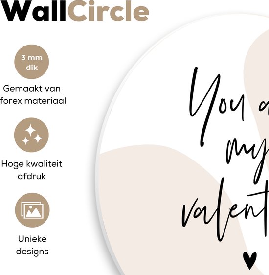 WallCircle - Wall Circle - Wall Circle Inside - Proverbes - Citations - You are my Valentine - Valentine - 60x60 cm - Décoration murale - Peintures Ronds
