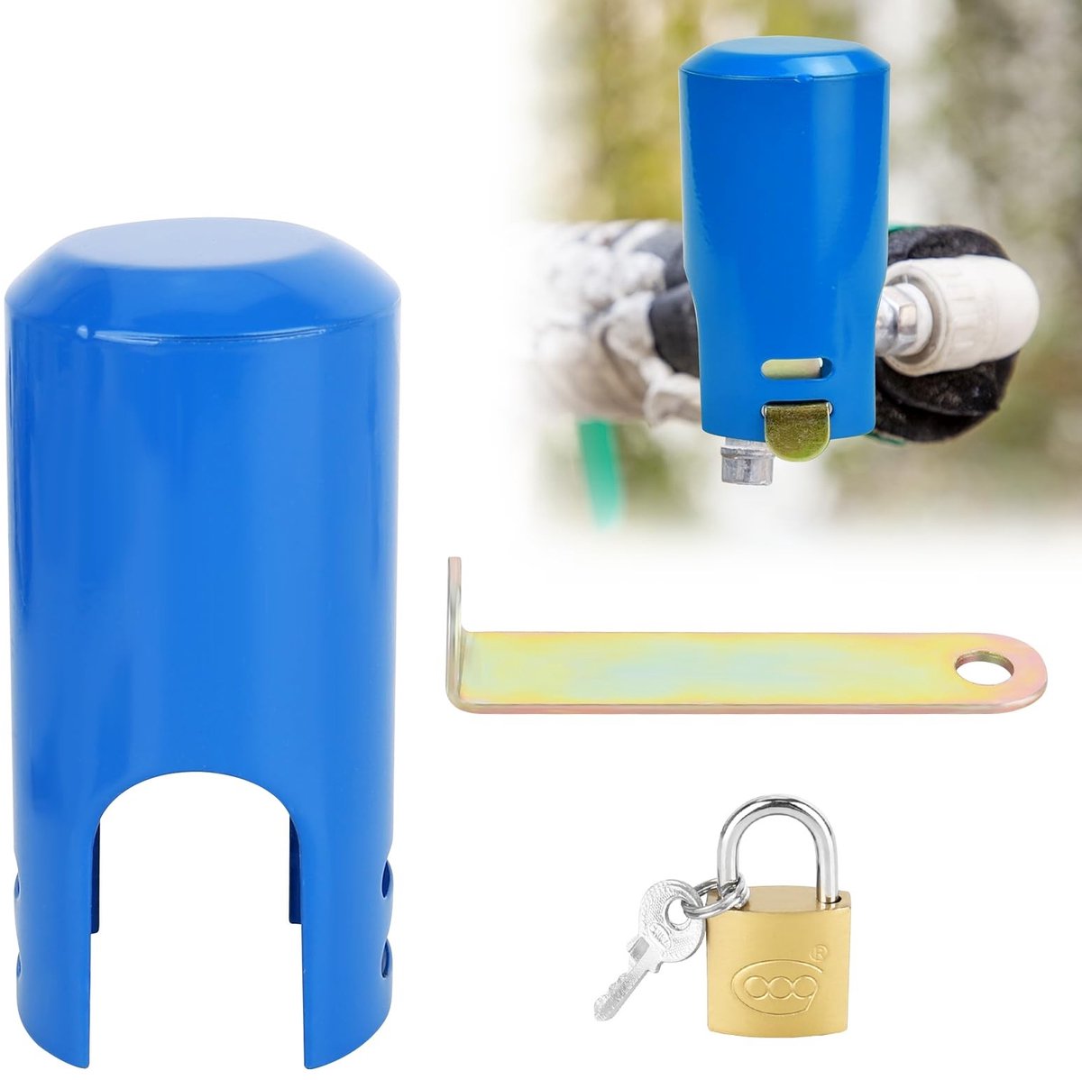 Dailygoods- Kraanslot Antidiefstal - Kraanvergrendeling - Buitenkranendekking - Diefstalpreventie - Hoogwaardig metaal - Inclusief slot en sleutels - Kraanbeveiliging