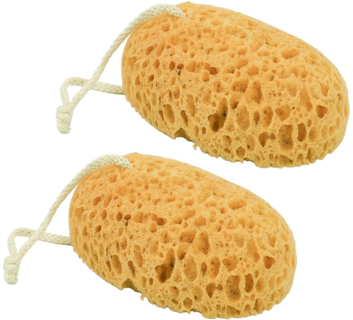 Grote Zachte Bad Sponsen Set van 2, Honeycomb Structuur, Diepe Exfoliatie en Milde Reiniging voor Volwassenen en Kinderen, Ideaal voor Douche en Bad