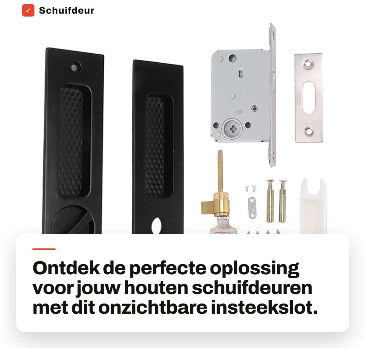 Dailygoods- Insteekslot Onzichtbaar - Schuifdeur Slot - Handgreepvergrendeling - Geschikt voor Linker/Rechterdeuren - Inclusief 2 Sleutels - Eenvoudige Installatie - Deurslot