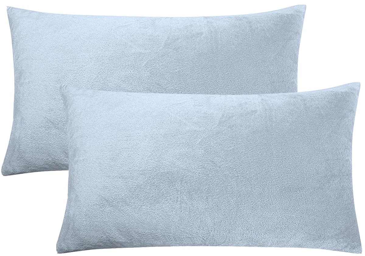 Set van 2 kussenhoezen, 40 x 80 cm, fluwelen decoratieve kussenhoezen, zacht, pluizig, knuffelig, decoratieve kussenhoezen voor sofakussen, lendenkussenhoezen voor slaapkamer, licht