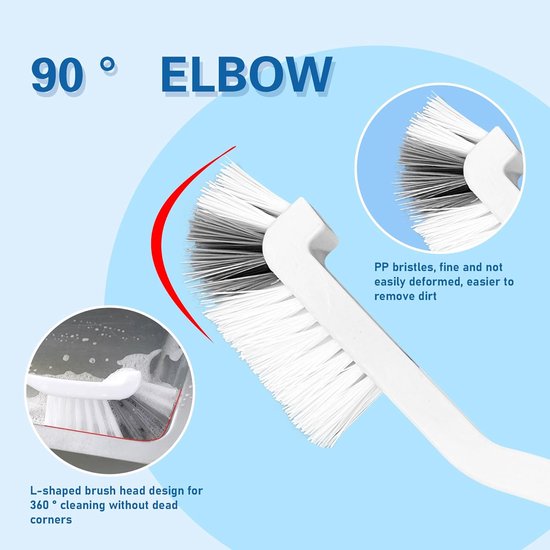 2 Stuks Huishoudelijke Schoonmaakborstels,Keukenborstels,Reinigingsborstel Met Handvat, Ideal For Removing Food Debris & Stubborn Stains,Ideaal Voor Het Reinigen Van Sapcentrifuges Met Messen — afbeelding 2