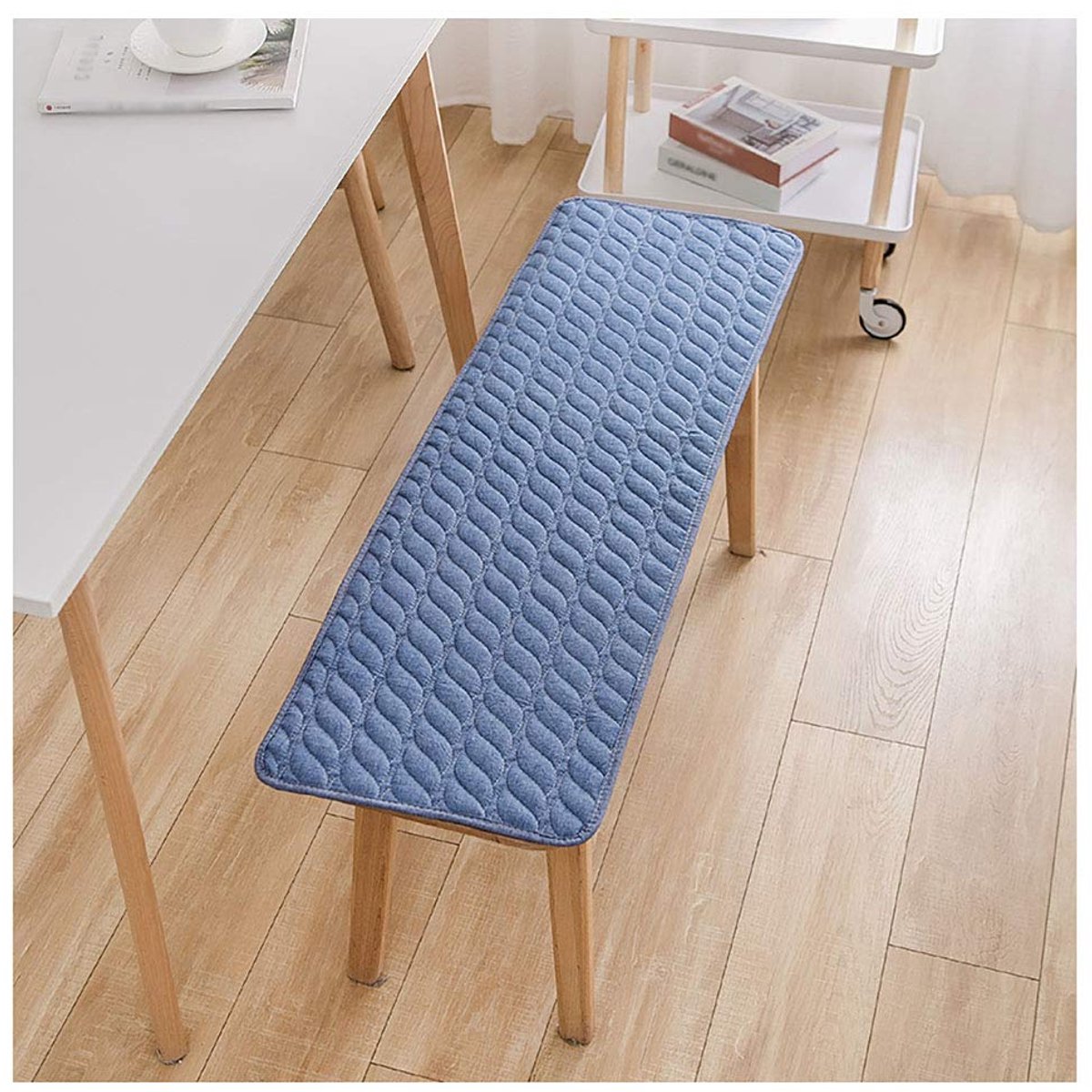 antislip settee kussen voor terrasstoel meubels buiten bankkussen tuin schommels antislip stoel kussen tuin bank patio pad bank kussen -blauw 120 × 30 cm (47 × 12in)