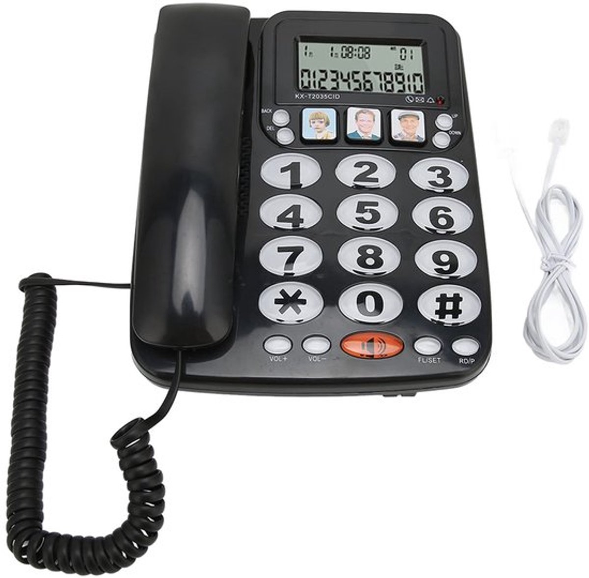 Vt products - Vaste Telefoon - Grote Knoppen - Luider Volume - Zwart