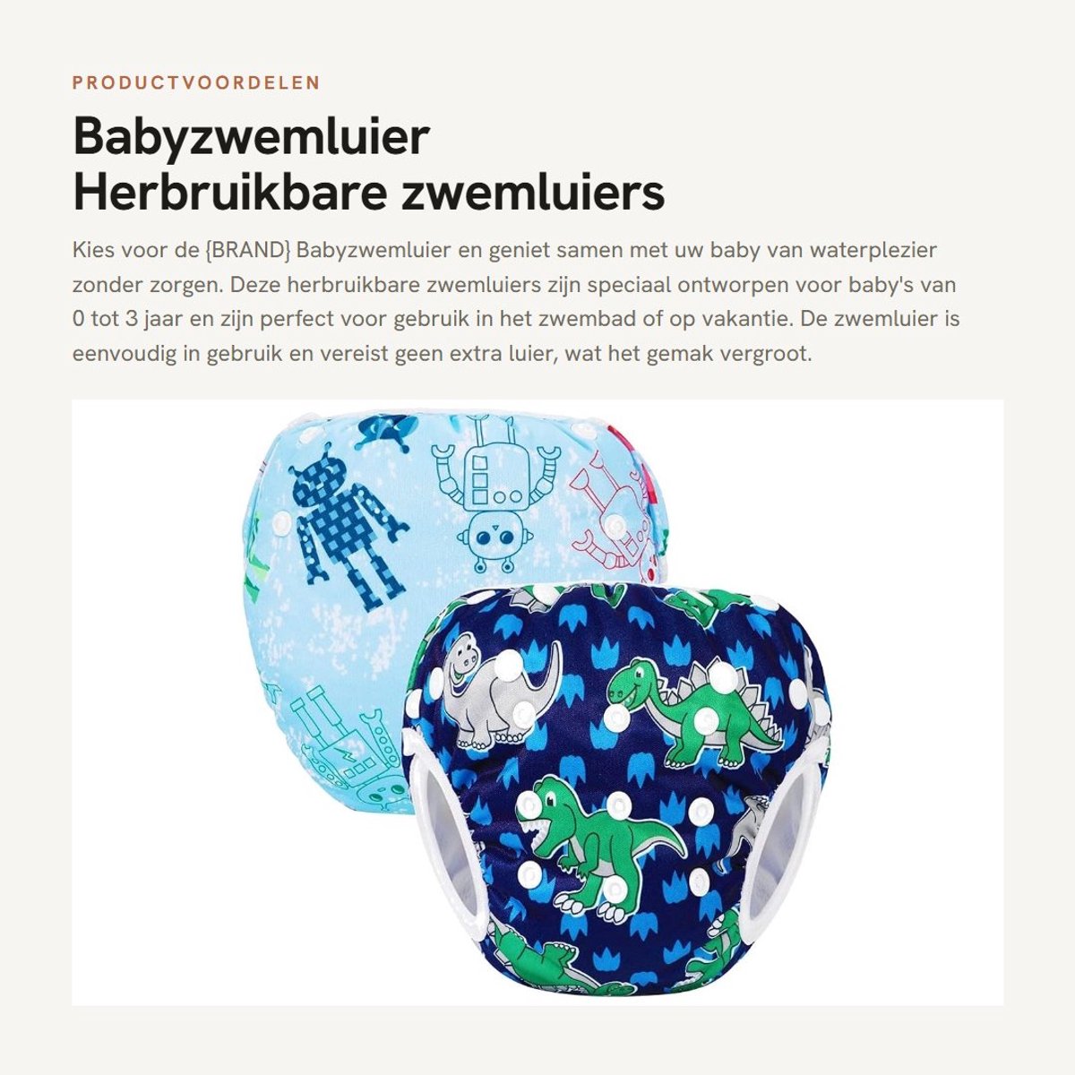 Dailygoods- Babyzwemluier Wasbaar - Herbruikbare Zwembroek - 2 Stuks - Voor Baby's 0-3 Jaar - Waterdichte Buitenlaag - Veilig en Comfortabel - Zwemluier