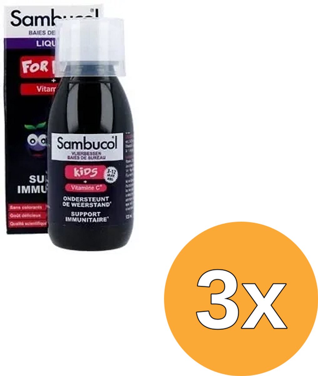 3x Sambucol Vlierbessensiroop for kids (120 ml)