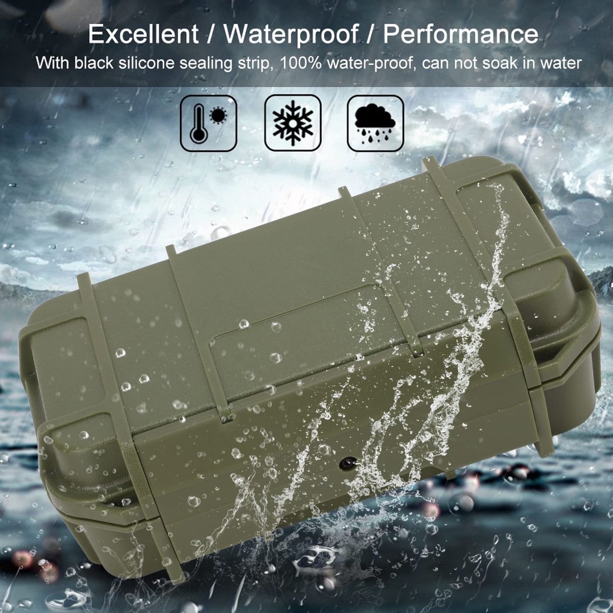 Dailygoods - Waterdichte box - Gereedschapskoffer - Schokbestendig - Groen - Outdoor opbergruimte - Ideaal voor camping en avontuur - Compact formaat