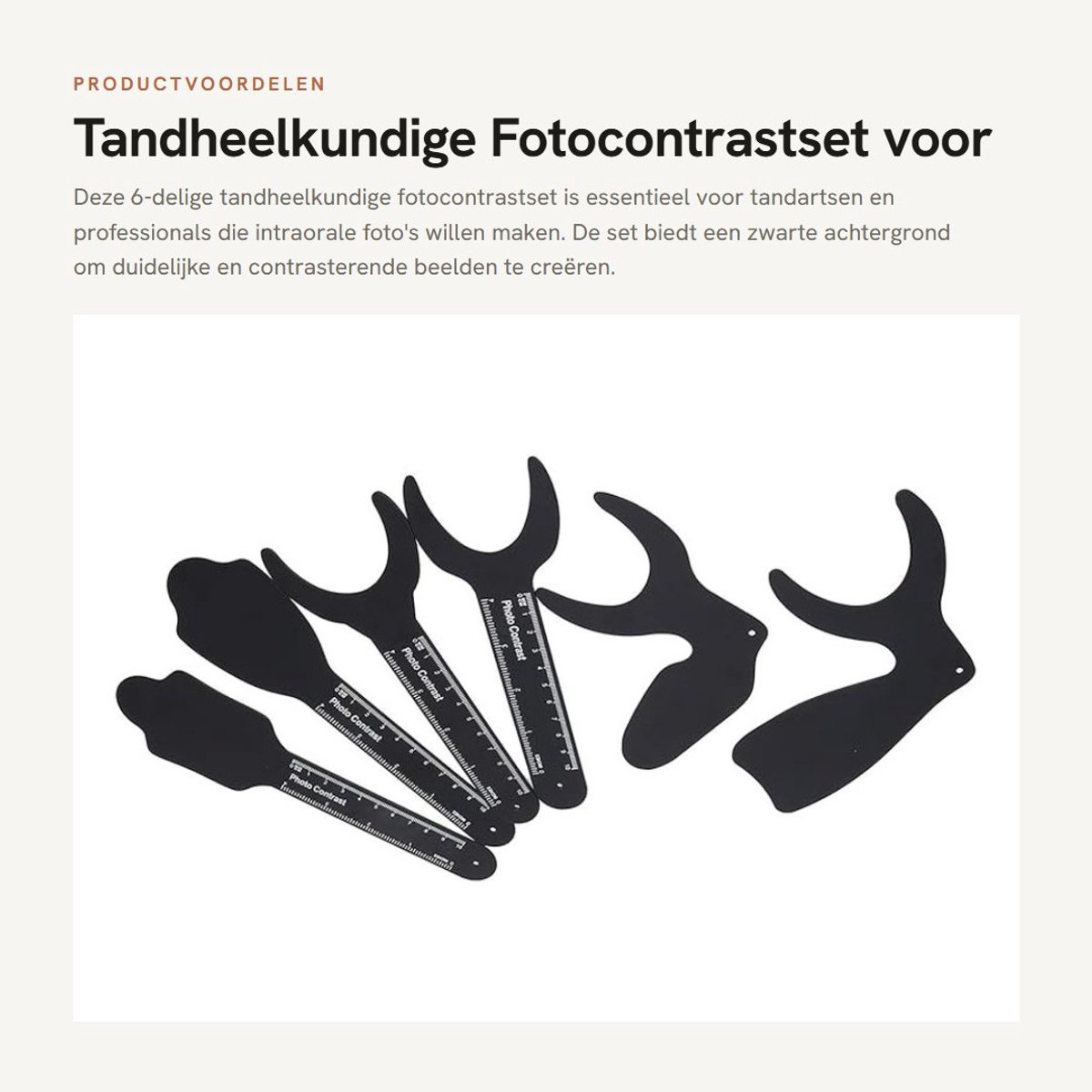 Dailygoods- Fotocontrastset 6-delig - Intraorale Achtergrond - Tandfoto Accessoires - Hoge Temperatuurbestendigheid - Lange Handgreep - Praktisch Gereedschap - Intraorale Fotografieset