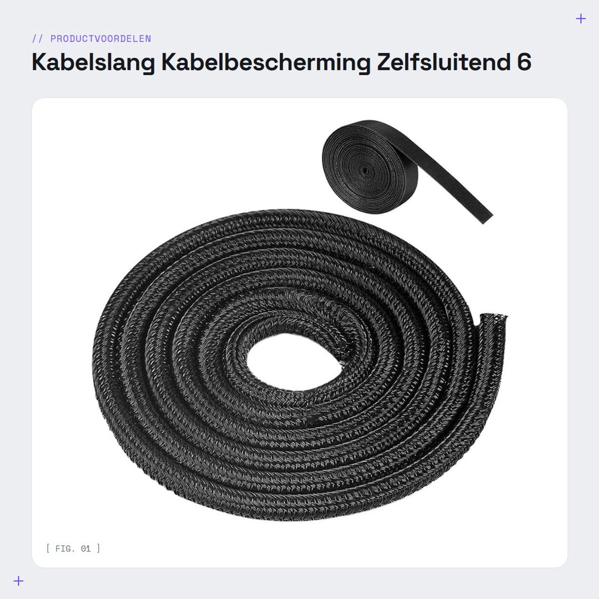 Dailygoods - Kabelslang - Kabelbescherming - Zelfsluitend - 6 m - Oplaadkabel - Fiets en auto - Krimpkousen 1 m