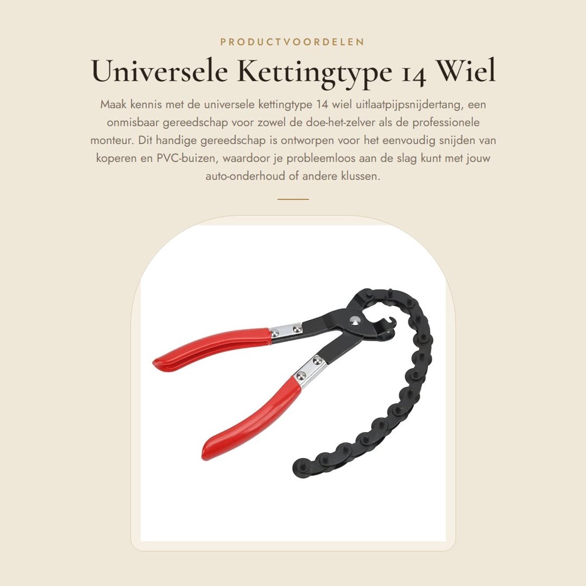 Dailygoods- Uitlaatpijpsnijder Universeel - Kettingtype - Reparatiegereedschap - Snijden PVC/Koperen Buis - Blokkeertang - Snijbereik 0,75-3 inch - Pijpsnijder