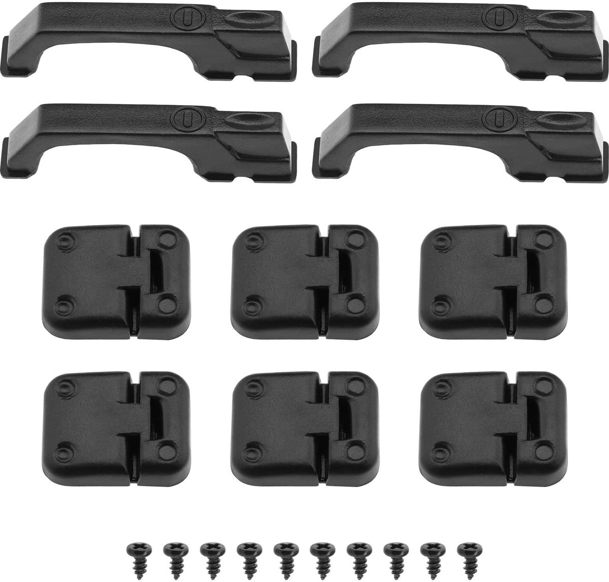Dailygoods- Deurscharnier Set - RC Auto Deurklink - Compatibel met TRX-4 1/10 - Kunststof - Zwart - Inclusief schroeven