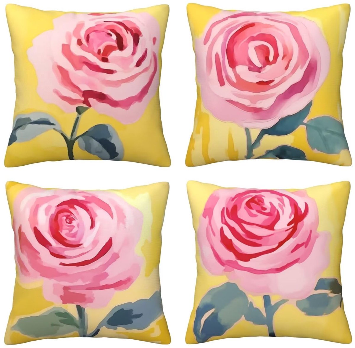 Set van 4 kussenhoezen, sierkussenhoezen met onzichtbare ritssluiting, zacht, wollig, voor bankkussen, wasbaar, voor terras, tuin, bank en woonkamer, 65 x 65 cm, D1921