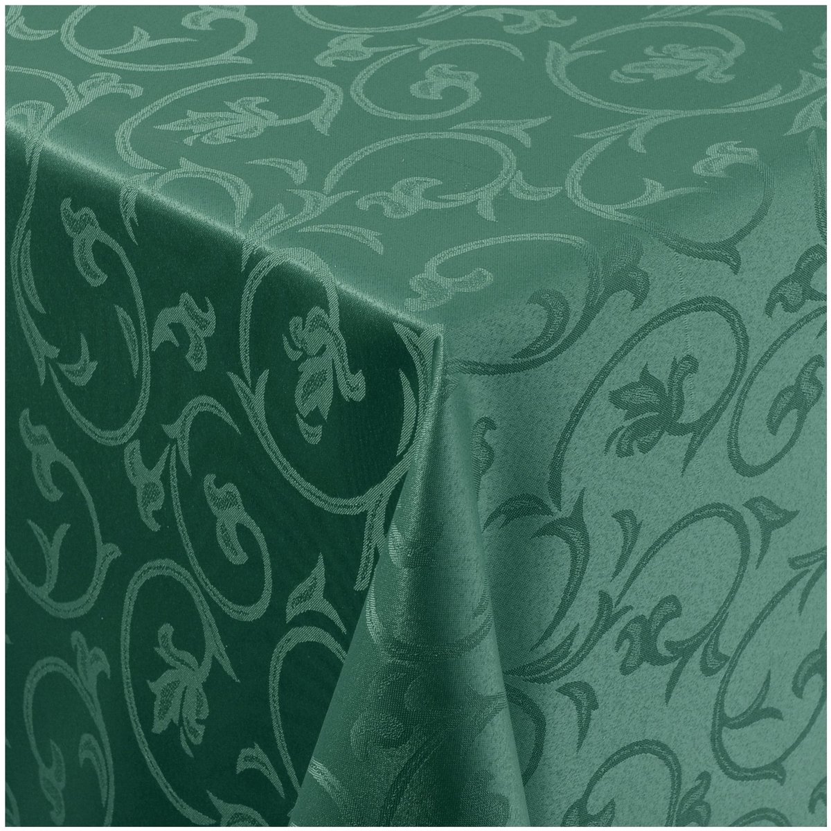 stof damast barok jacquard ranken design met zoom rechthoekig 130x280 cm donkergroen