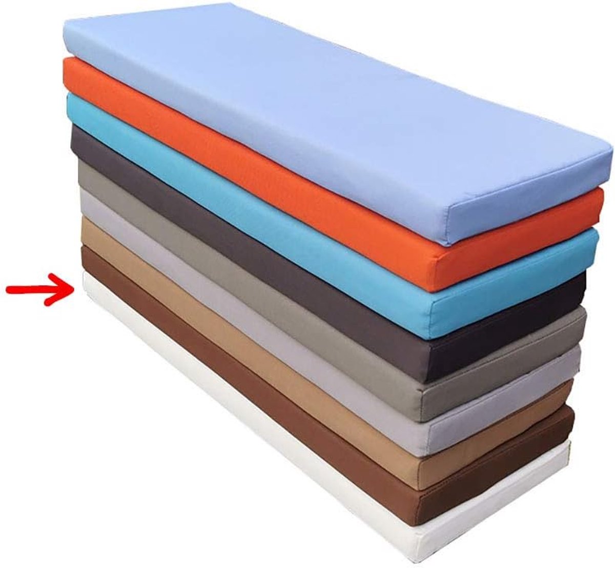 meubilair outdoor kussen, dikke bekleding gewatteerd kussen vloerkussen, bankkussen antislip rechthoek bankkussen-wit 150×35×5cm (59×14×2in)