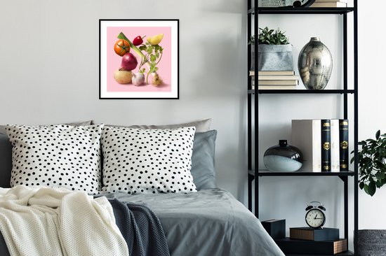 Photo encadrée - Légumes non encore cuits Cadre photo noir avec passe-partout blanc 40x40 40x40 cm - Affiche encadrée (Décoration murale salon / chambre)