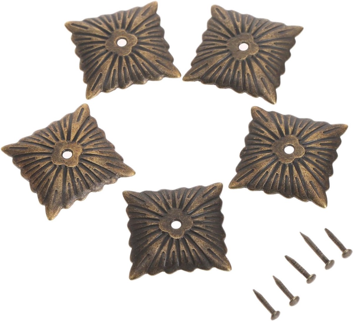 100 stuks ijzeren tachas meubels hardware nagels brons antieke decoratieve bekleding nagels tack studs deur sofa wooncultuur 21x21mm