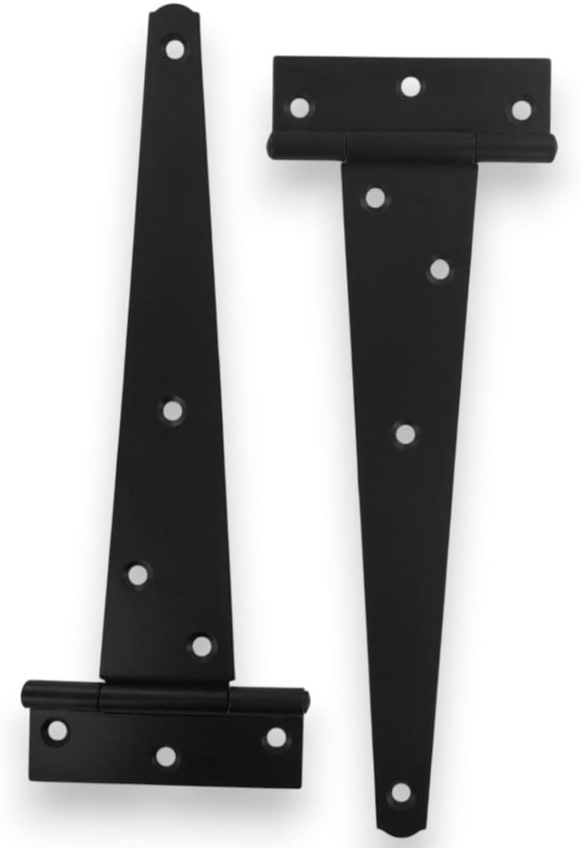 Hardware BH04384 250 mm hoogbelastbaar, gelakt T-scharnier zwart (verpakking van 2), wit, 2 stuks