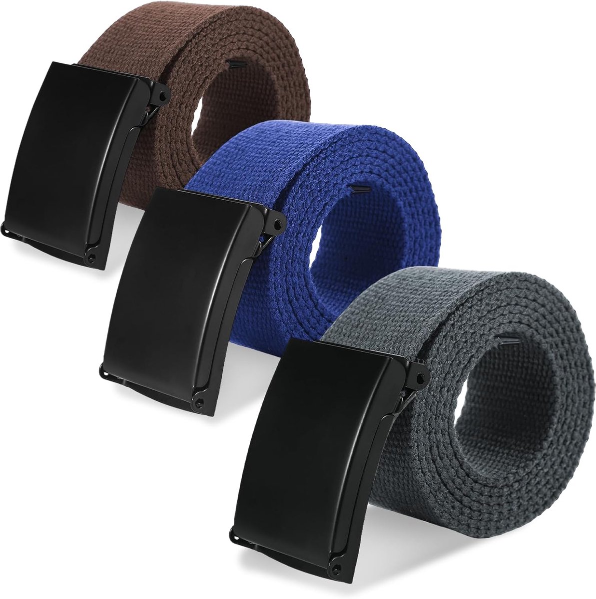 3 stuks herenriem, verstelbare werkriem voor heren, 128 x 3,8 cm, riem zonder gaten, stoffen riem, heren, werkriem voor zaken, sport