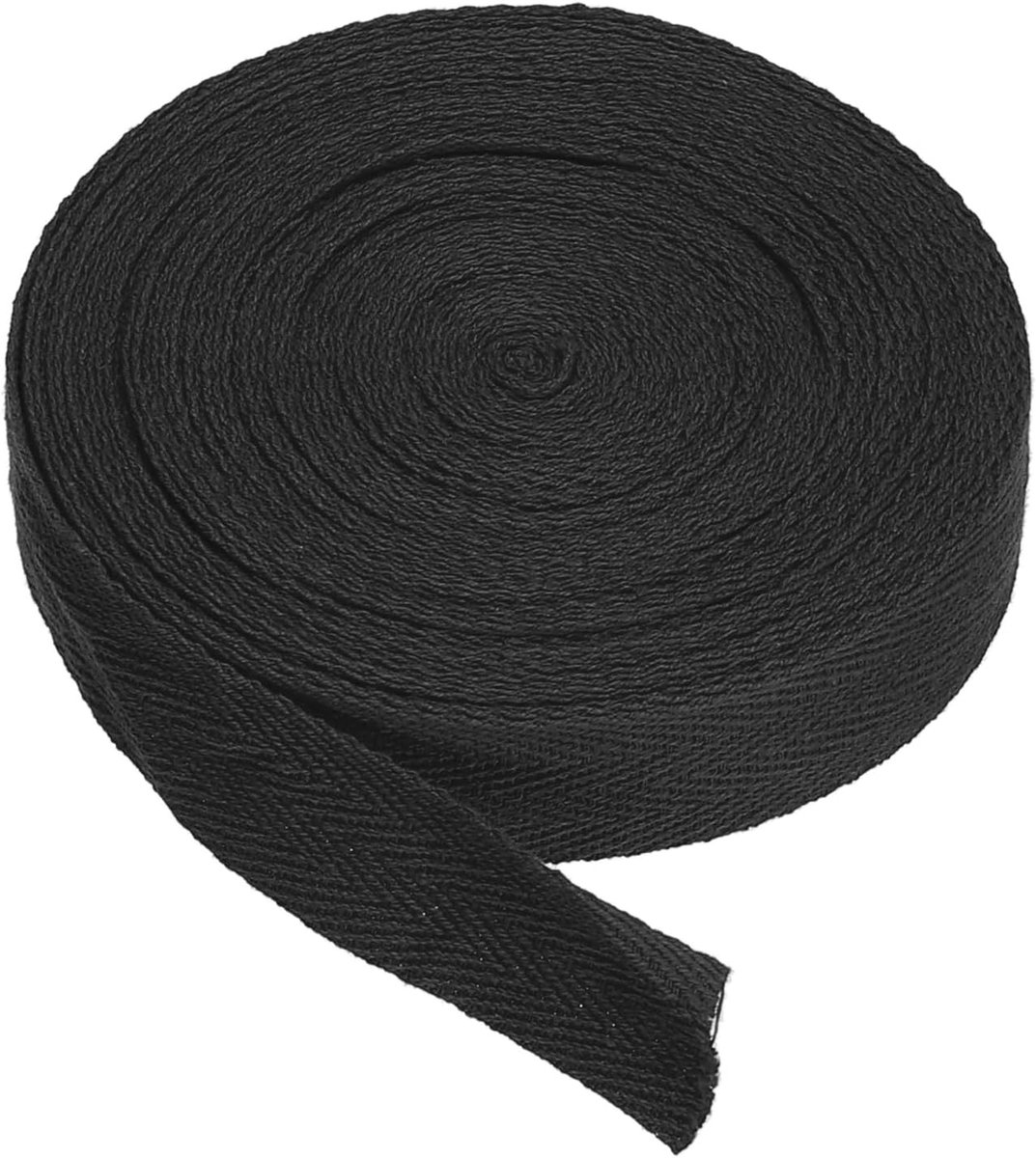 Katoenen kepertape, 20 mm (3/4 inch), 9 m (10 yards), katoen, kleurlint, voorspanning, binding, plakband, visgraat, weefsel, trim voor naaien, geschenkverpakking, knutselen, zwart