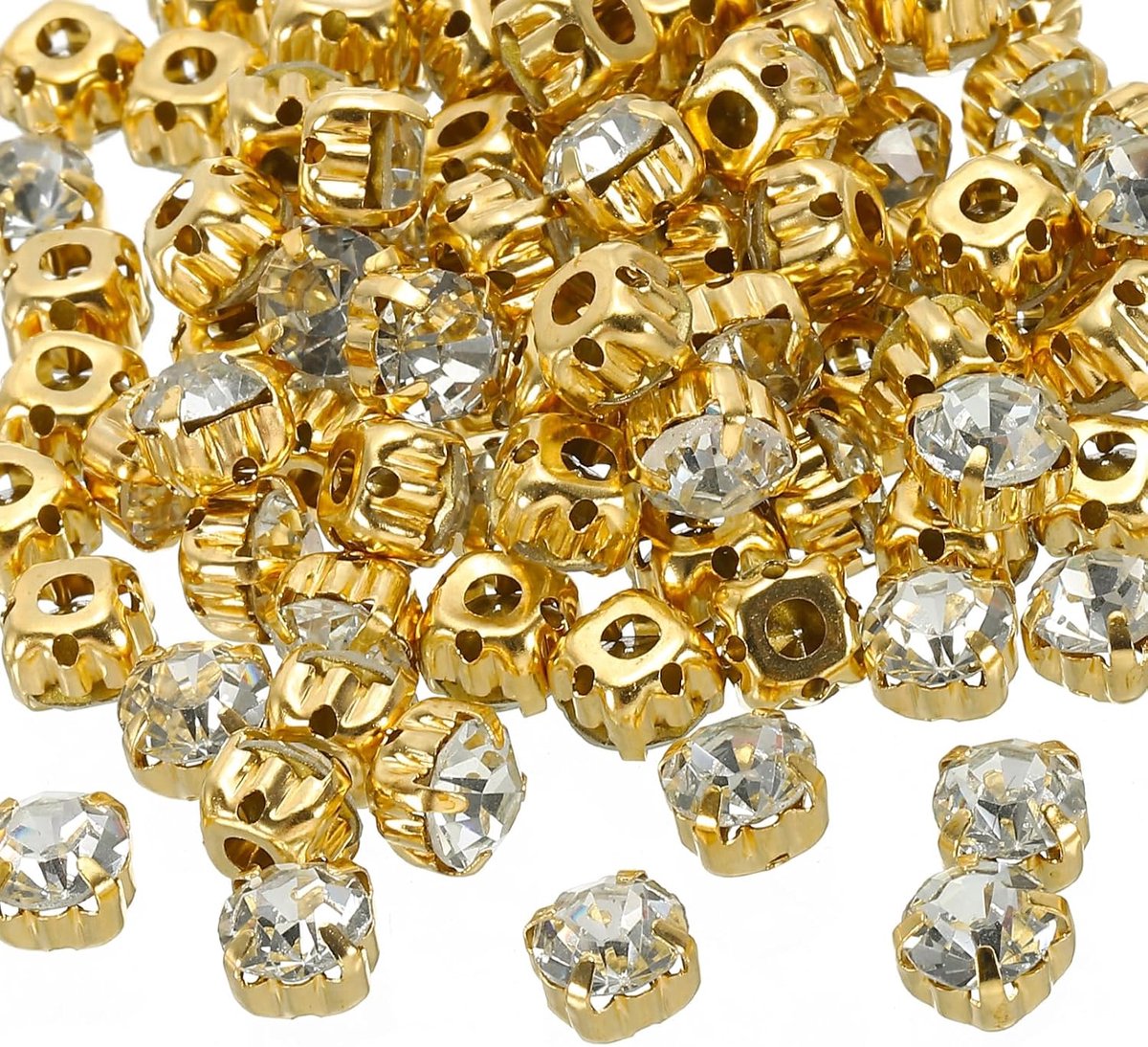 7 mm klauw naai op strass kristallen, 100 stuks glazen metalen platte basis bloem klauw edelstenen ambachten naaien voor schoenen jurk kleding handwerken riem naaien accessoires, donkergroen