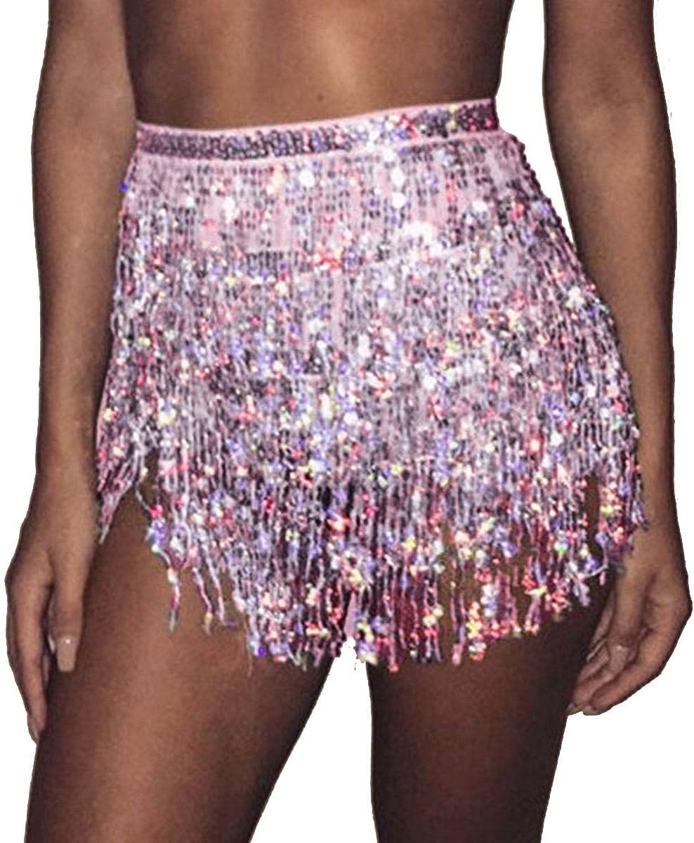 Buikdans, pailletten, kwastjes, rok, hip sjaal, riem, wrap rave rokken, rave muziek, festival, kostuum voor vrouwen meisjes