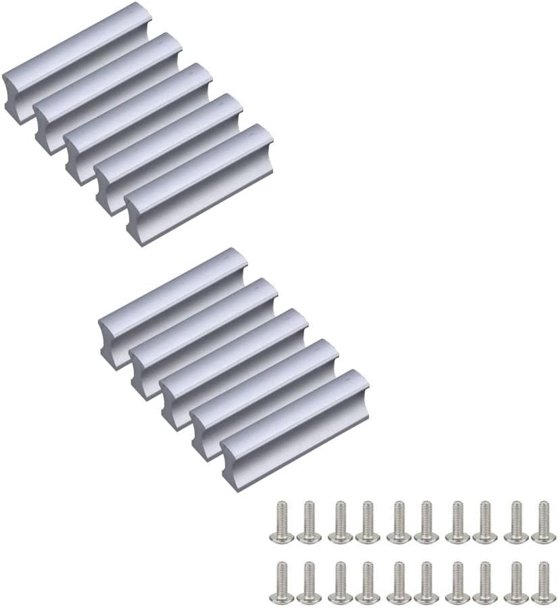 10 stuks kastlade, meubelgrepen, knoppen, deurgreep, stanggreep, keukengreep, kledingkast, trekken, meubels, handgrepen, kast, ladegreep, deurknoppen (32 mm/1,25 inch, zilver)