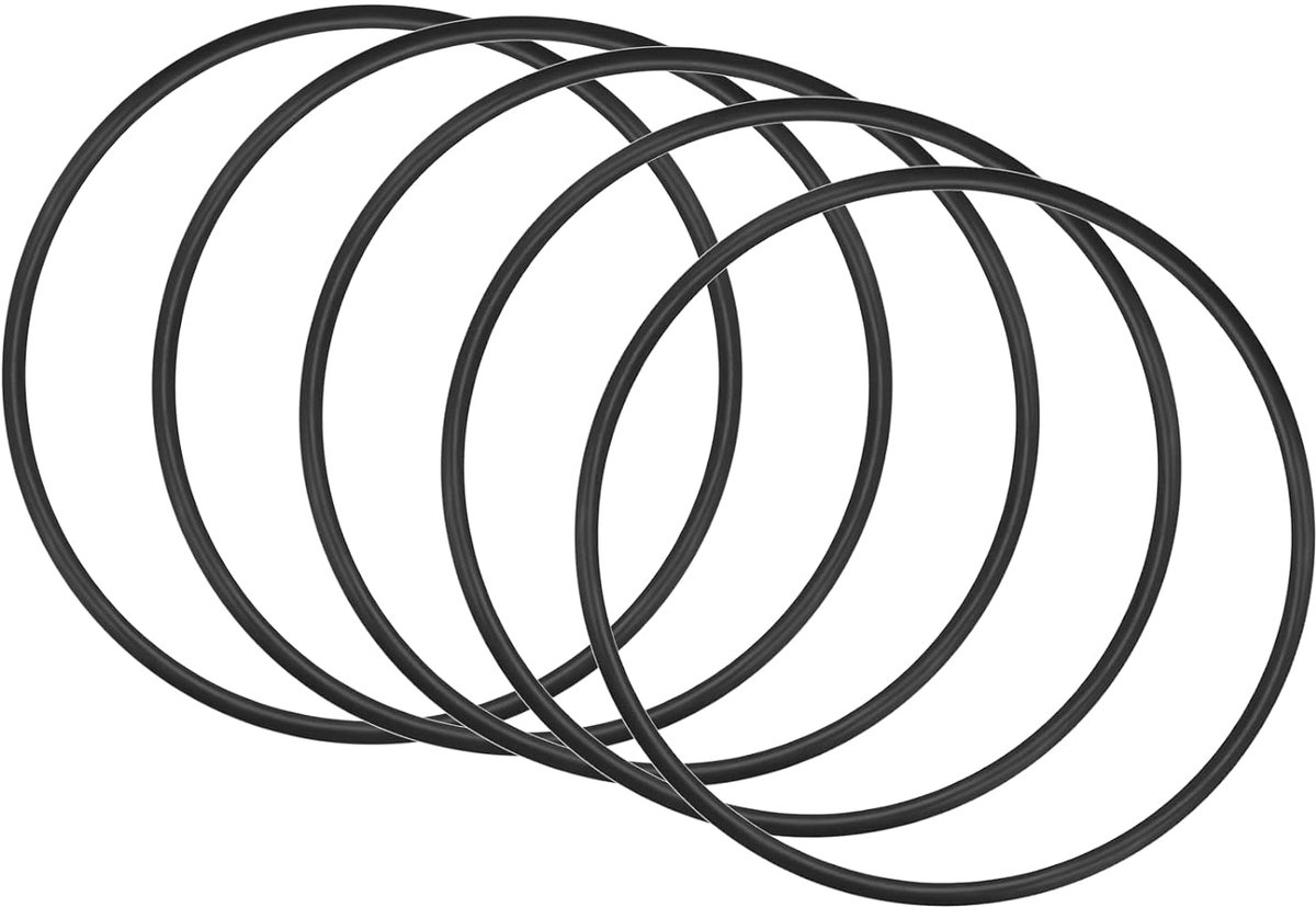 5 stuks ronde pakkingen voor waterkraan, loodgieterswerk, reparatie, afdichting, verbinding, 95 mm x 88,8 mm x 3,1 mm, zwart