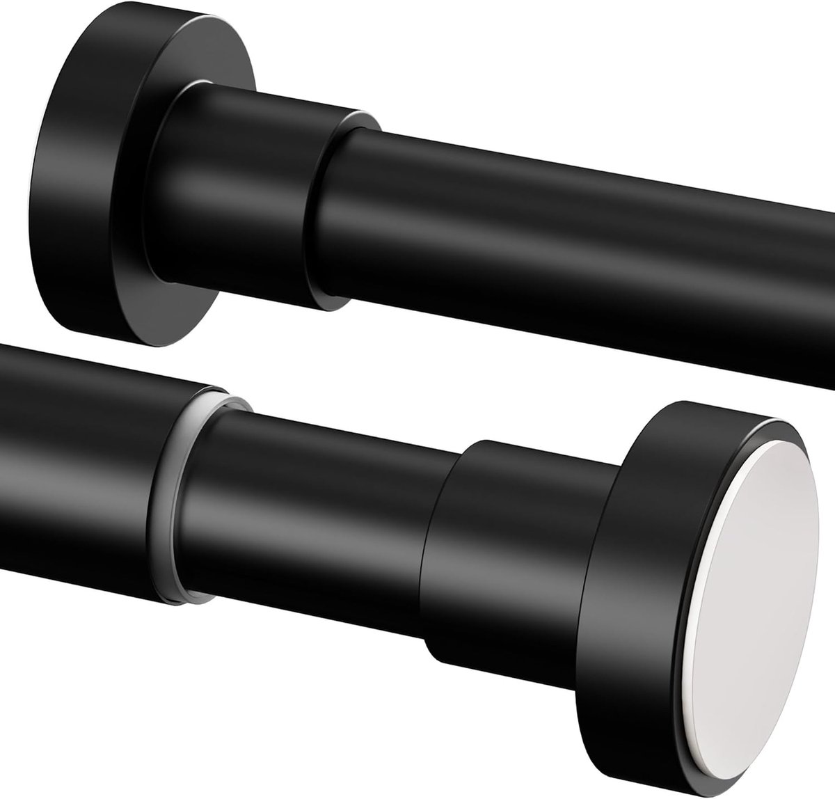 1 stuk douchestang, kledingstang, roestvrij staal, zonder boren, telescoopstang voor kledingkast, douchegordijn (69-90 cm, diameter 25 mm, zwart)