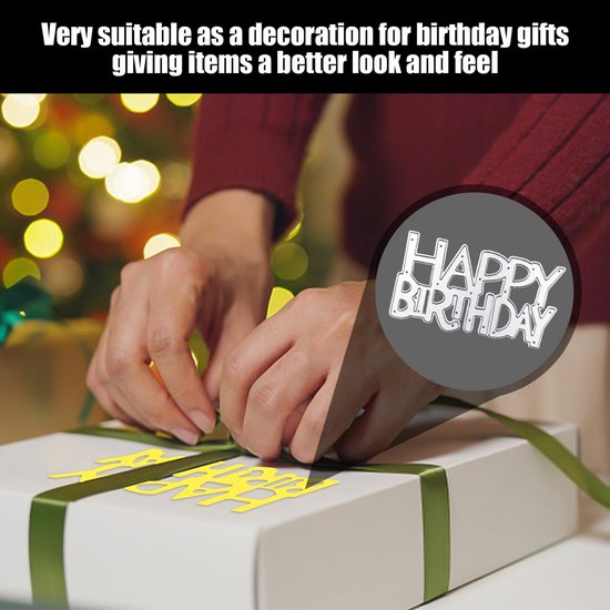 4 stuks Happy Birthday-stans, Happy Birthday-stansmachine, reliëfmeter, doe-het-zelf kaartenproductiestands, metalen stansen — afbeelding 4