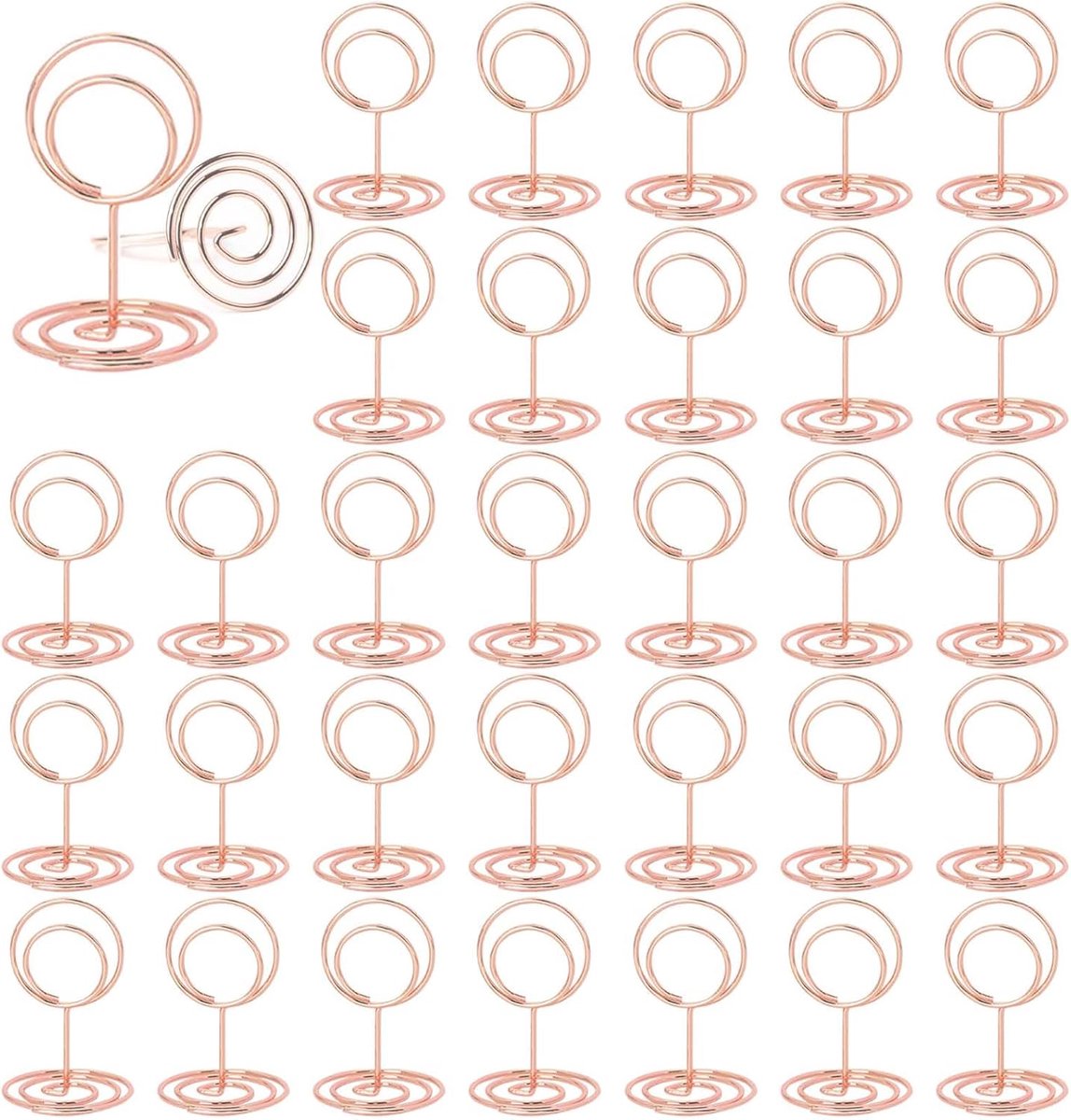 30 stuks tafelkaarten voor bruiloft, foto, kaarthouder, tafelnummer, memo-clip, fotolijst, voor restaurants, foto's, feesten, bruiloften, verjaardagen (roodgoud draaien)