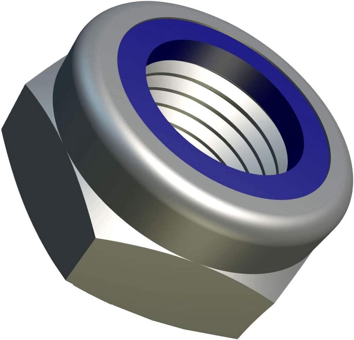 Borgmoer Zelfborgende Moeren Lage Vorm Zekeringsmoeren (Set van 100) Roestvrij Staal Hex Hexagon Lock Nut voor Bouten/Schroeven - Bevestiger ISO EN 10511 DIN985 (5mm x 7mm)